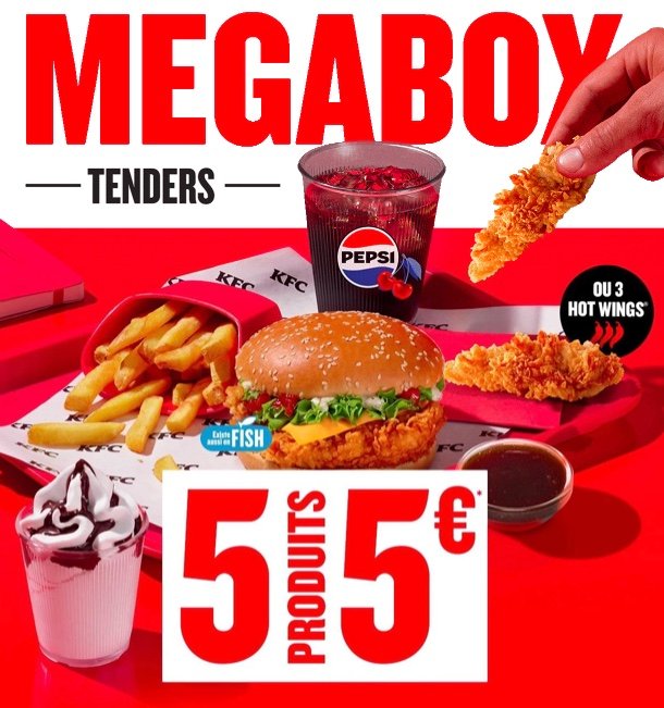 Megabox-KFC Megabox : 5 produits pour 5 euros