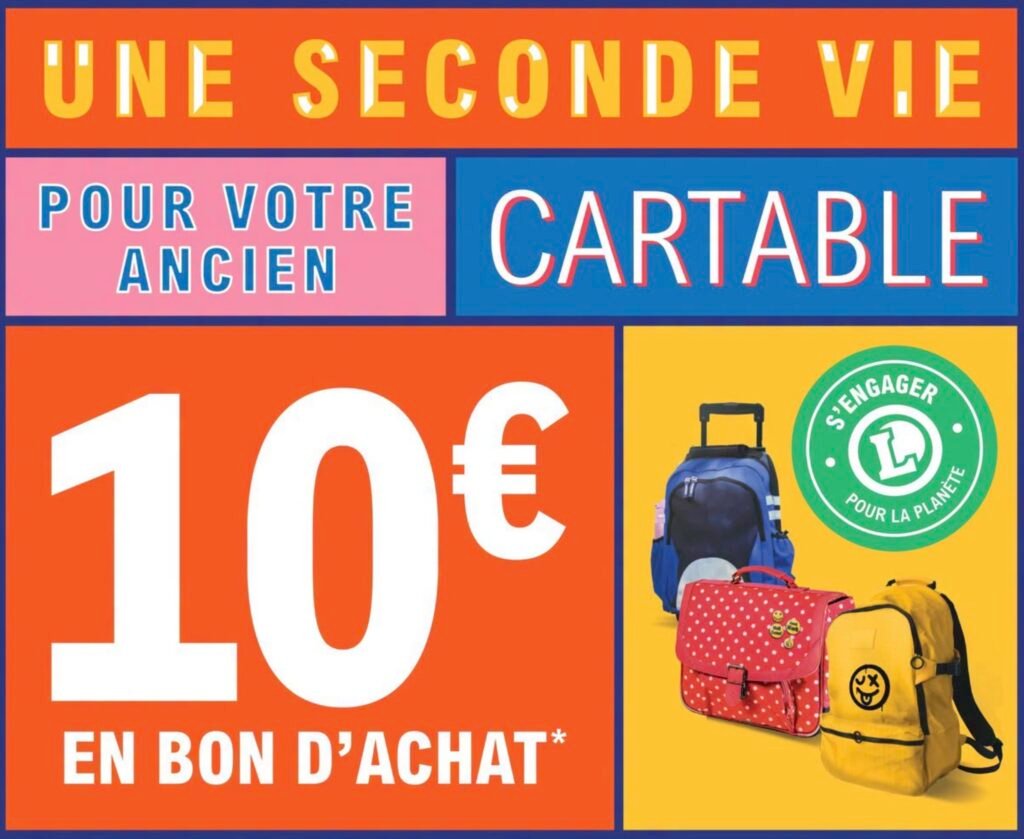 Reprise ancien cartable chez Leclerc offre promo 2026