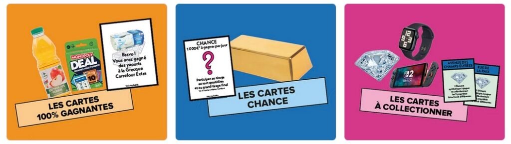 Cartes Monopoly pour jouer et gagner