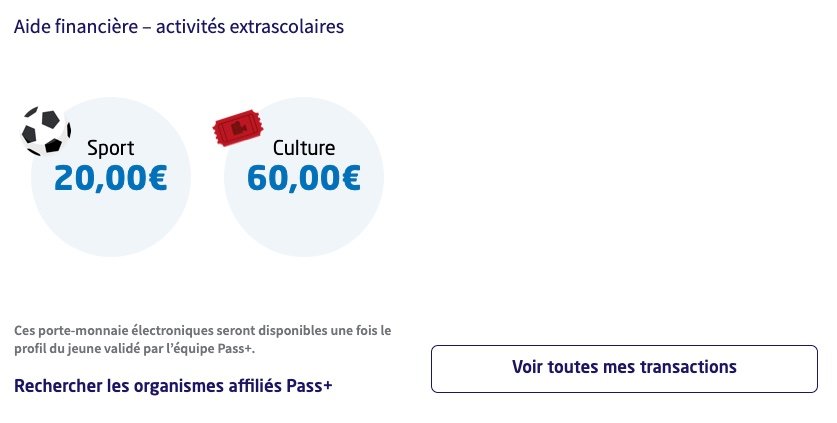 Aide financière Pass Plus