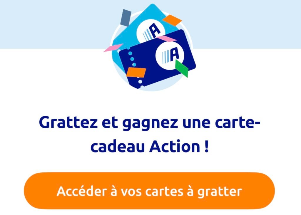 Jeu cartes à gratter Action 2026