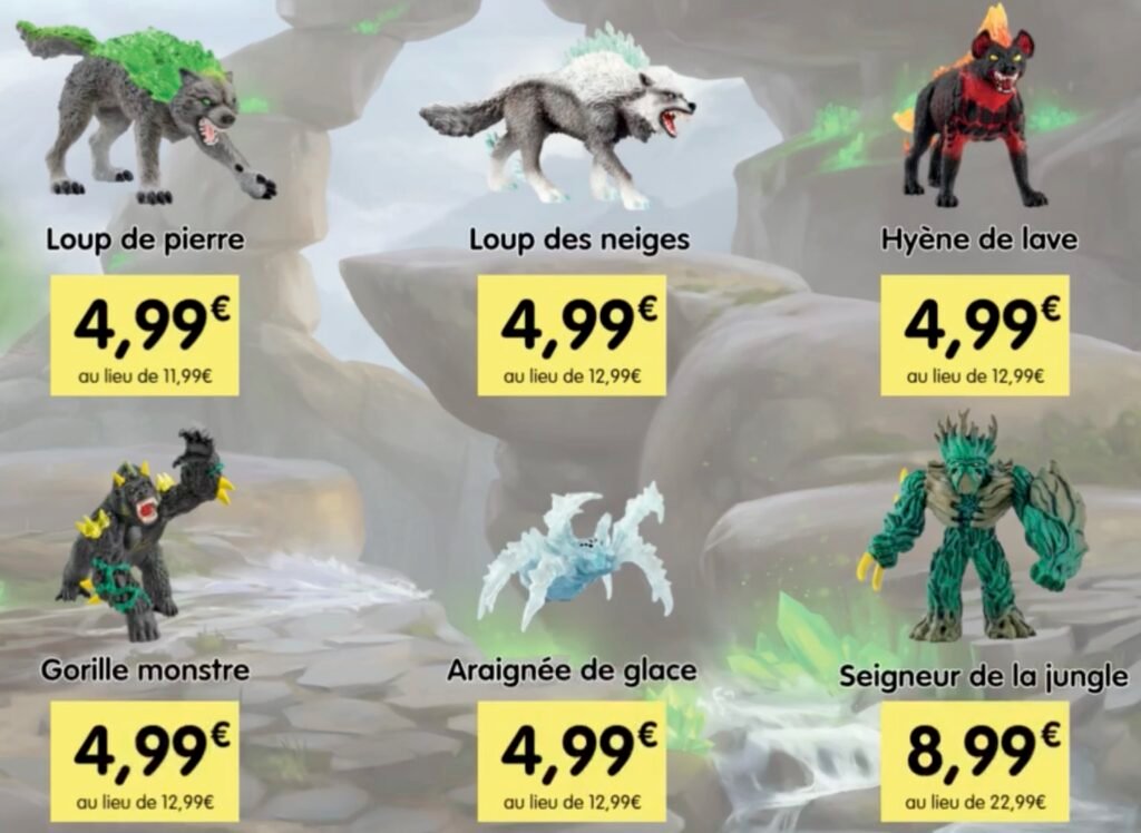Figurines Schleich Eldrador avec vignettes Leclerc partie 1