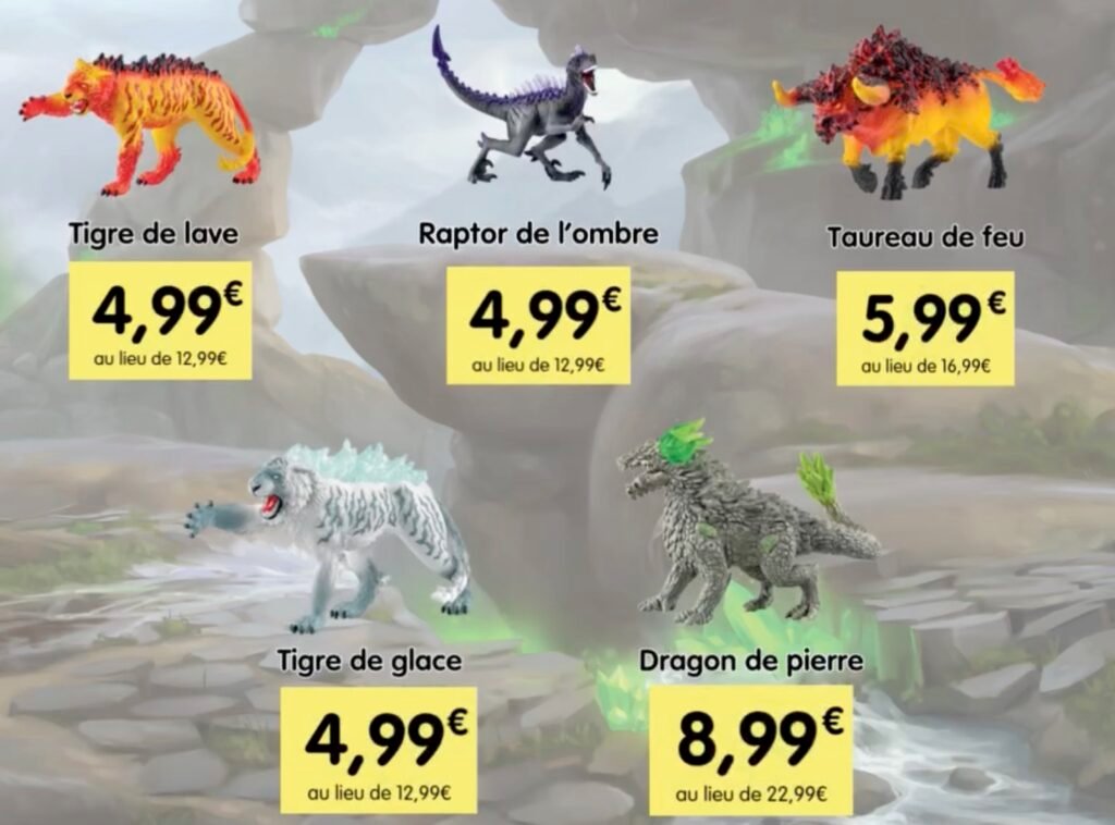 Figurines Schleich Eldrador avec vignettes Leclerc partie 2