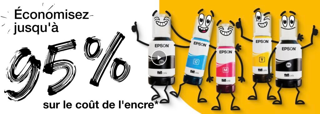 Epson Ecotank Concept Epson Ecotank : jusqu'à 95% d'économies sur le coût de l'encre