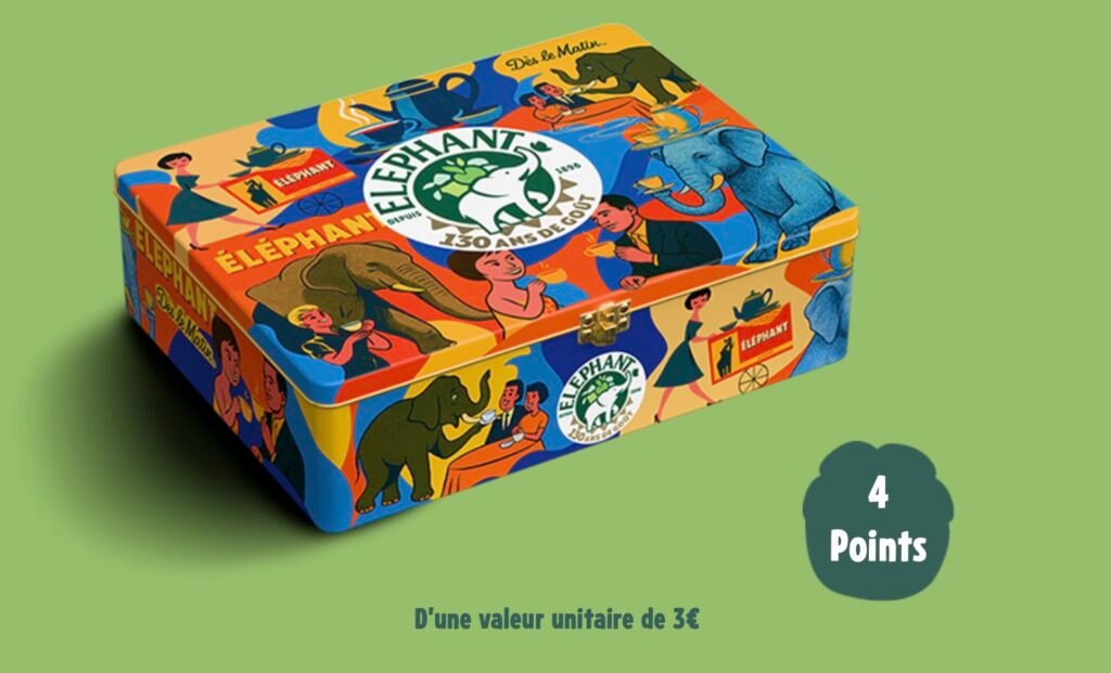 Boîte métallique Elephant offerte avec les points fidélité