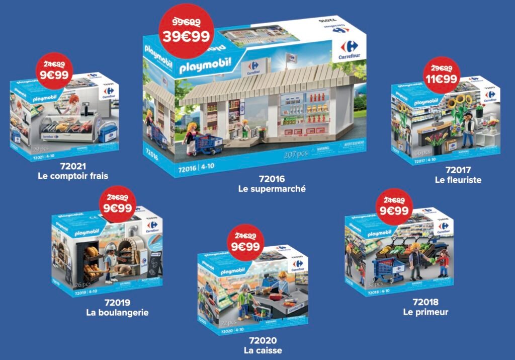 Les différentes boîtes Playmobil Carrefour avec remises immédiates pour 2026