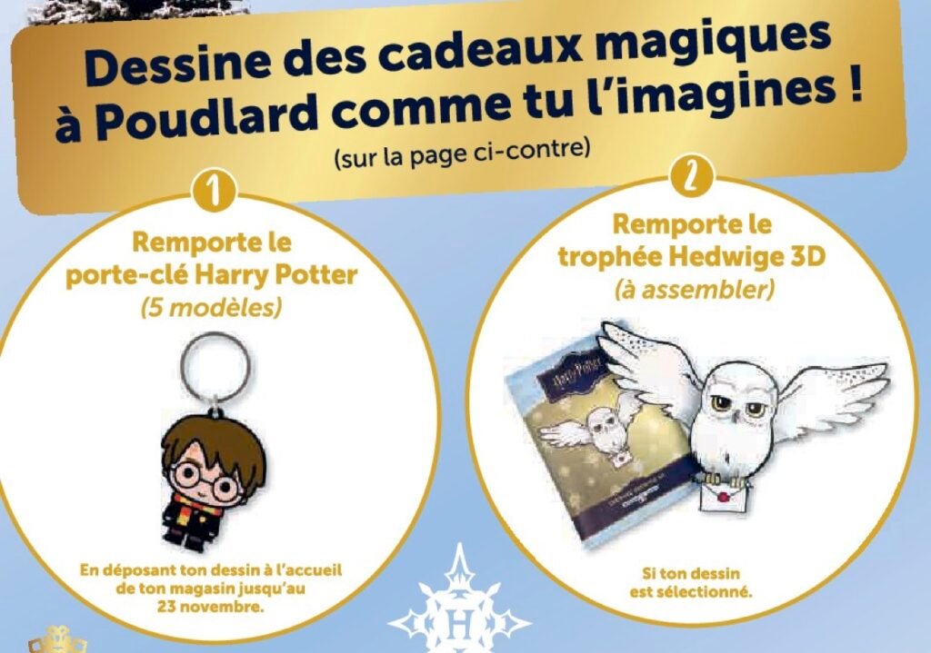 Cadeaux Harry Potter à gagner avec le concours de dessins Super U pour Noël 2025