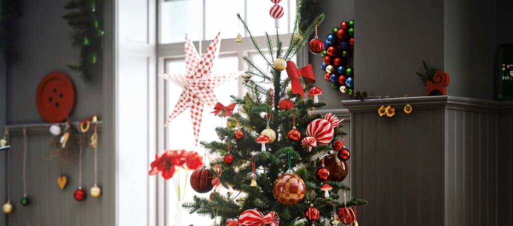 Sapin de Noël décoré chez IKEA