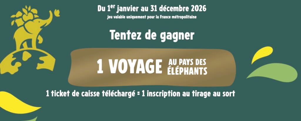 Jeu-concours Elephant 2026 avec un voyage à gagner grâce à vos achats
