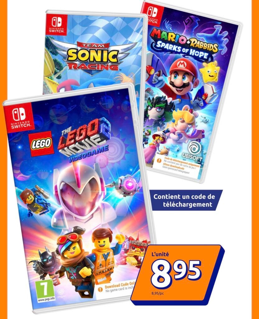 Jeux-vidéo Switch chez Action au prix de 8,95 euros pour avril 2026