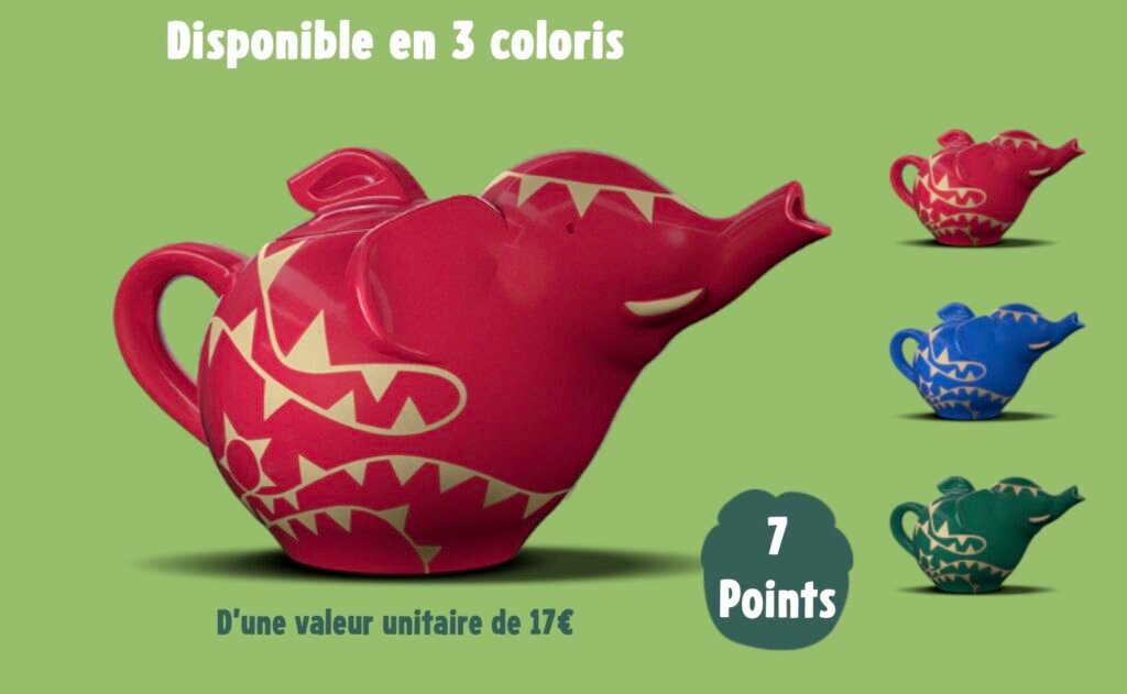 Théières Elephant 2026 déclinées en 3 coloris différents