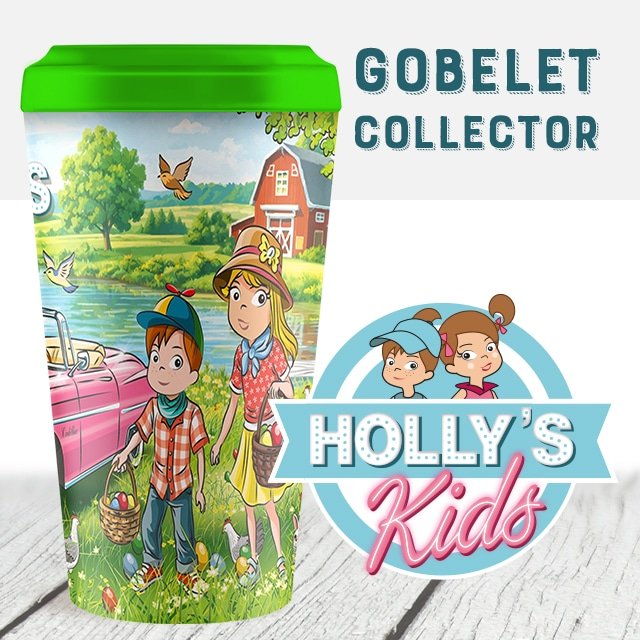 Gobelet printemps offert dans le menu Holly's Kids