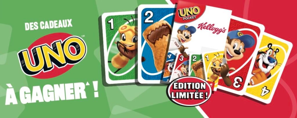 Jeu UNO Kellogg's Cartes UNO collection Kellogg's à gagner avec les marques de céréales