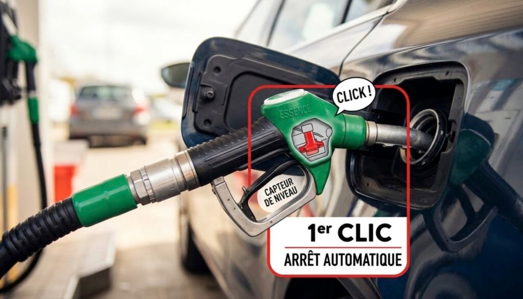 Clic avec arrêt automatique dans une station essence