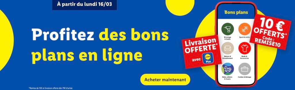 Code promo Lidl mars 2026 Code promo Lidl pour les commandes en ligne