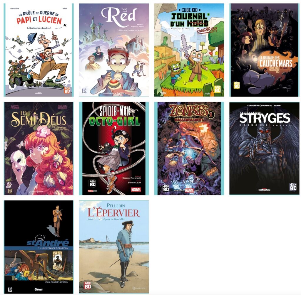 Couvertures titres 48H BD 2026 Titres éligibles aux 48H BD 2026 avec 10 ouvrages à 3 euros