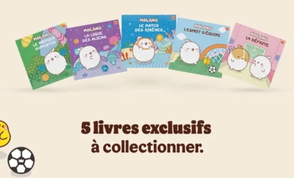 Livres Molang à collectionner chez Burger King
