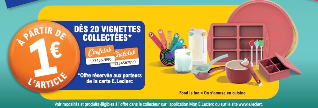 Vignettes Chefclub chez Leclerc : des articles à partir de 1 euro seulement
