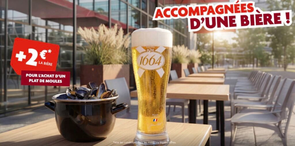 Bière avec moules frites chez Flunch pour l'offre de l'été 2026