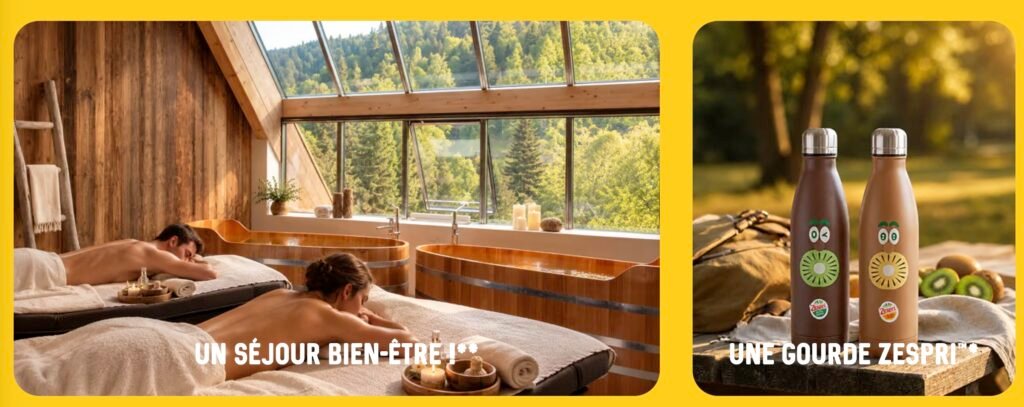 Jeu Zespri 2026 Grand jeu Zespri : tirage au sort avec séjour bien-être et gourdes à gagner