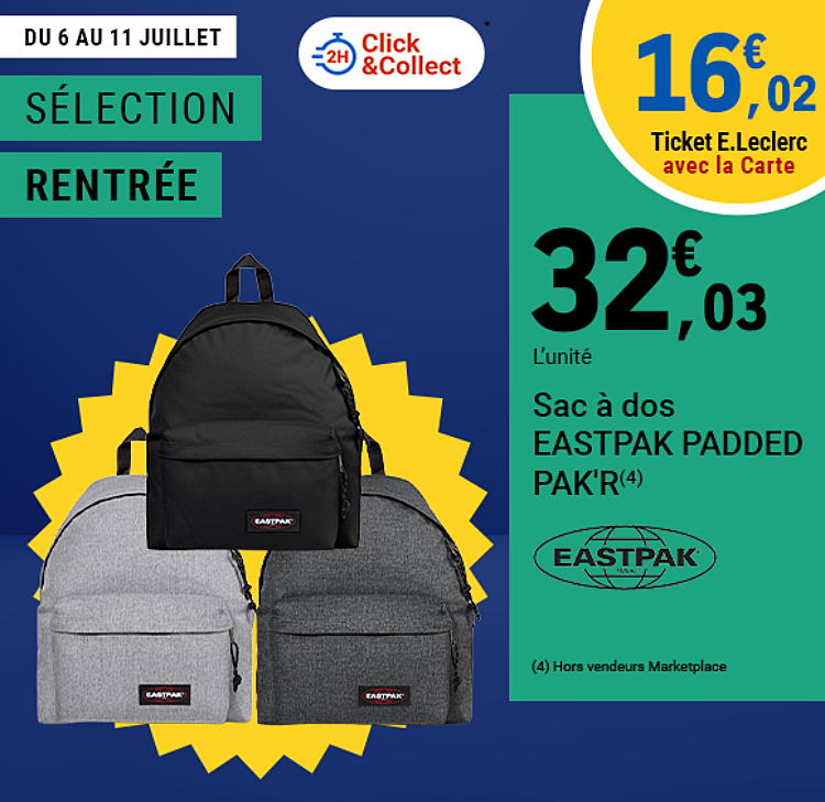 promo-eastpak-leclerc-2026 Promotion sac Eastpak 2026 chez Leclerc