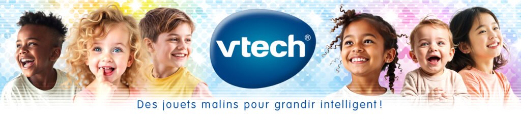 Logo Vtech Bannière Vtech : jouets malins pour grandir intelligent